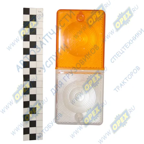 Ф-402.01.00 Рассеиватель переднего фонаря МТЗ бело-оранжевый 180х80х45 WASSA1