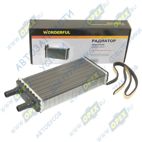 904825 Радиатор отопителя 2-х ряд. 140х260х40; 2 прямых выхода ф20 Газель Бизнес WONDERFUL