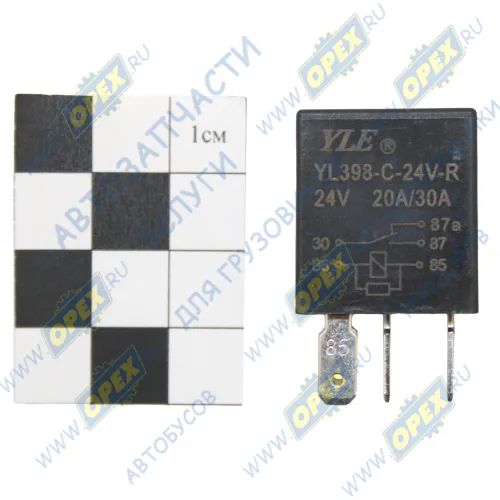 YL398-C-24V-R Реле коммутационное МАЗ 20 Х 30А 5 контактов (малый разъём) YLE1