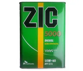 ZIC 5000 10W-40#4L Масло моторное SAE 10w40 п/синт.(грузовые) (4л) ZIC