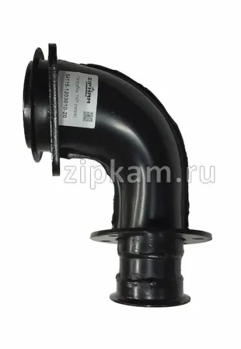 54115-1203010-20 Патрубок ф65/ф90 L1=178 L2=120 квадр.флан.4отв/кругл.фл 8отв.,приемный КАМАЗ-ЕВРО; 8 шпилек ZIPKAM