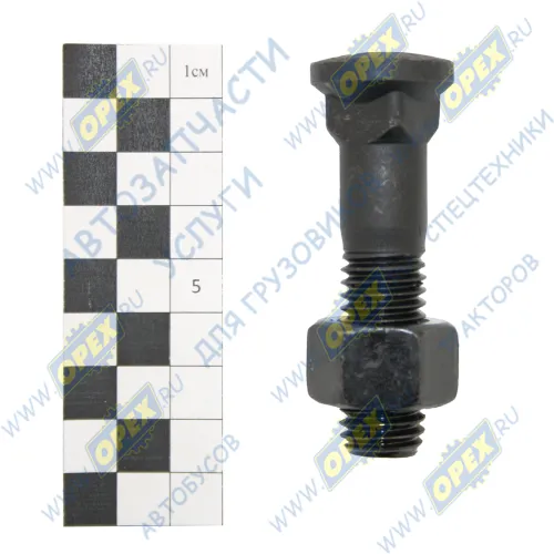 4F3657&4K0367 Болт С/И 5/8"(М16х70) - 11 UNС L=56 кругл. голов. с квадр. подгол. в сб. с гайкой зуба ковша JCB 3СX, 4CX ZMG1