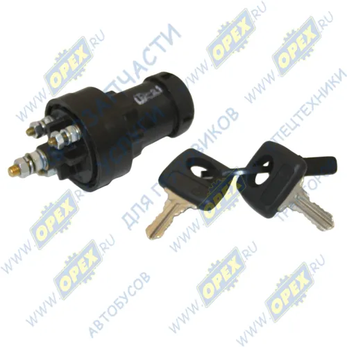 12.3704-05.01 Выключатель (замок) зажигания 4 конт.под гайку 12v /ГАЗ.УАЗ.ПАЗ/; пластмассовый корпус АвтоАрматура
