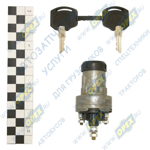 12.3704-05А Выключатель (замок) зажигания 4 конт.под гайку 12v /ГАЗ.УАЗ.ПАЗ/; металл. корпус АвтоАрматура1