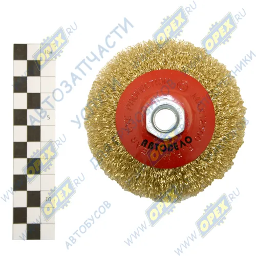 44046 Кордщетка для УШМ угловых шлифмашин (болгарок) (металл) (гайка) М14; 100мм (тарелка) АВТОДЕЛО1