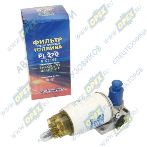 ФГОТ PL 270 Н/О Фильтр топливный PreLine 270 PL270 (без подогрева и датчика) (ФГОТ) ф105 L=240; 2xd=М16х1,5 в сборе; Н/О АВТОМАГНАТ