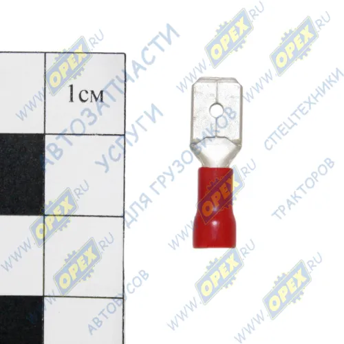 VD 1-6,3M(РПИ-П 1,5-6,3) Клемма "папа" серии 6,3мм наружняя; с изоляцией ПВХ красная (3729) АЭНК1
