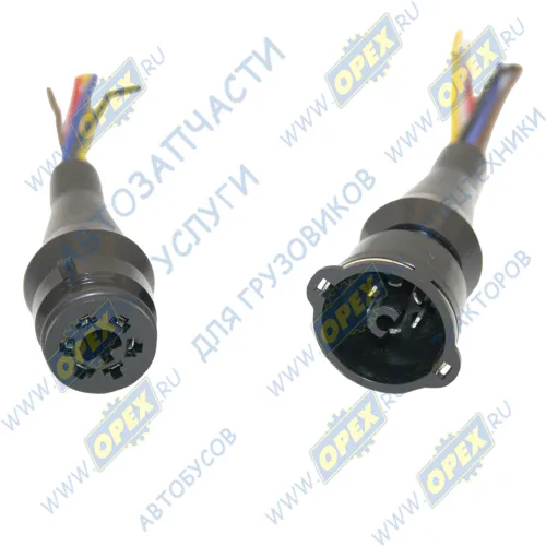 СЦАЗ-2-6(В+Р)СБ6 Колодка разъема заднего фонаря с проводом (2 части мама/папа); Газель (тент.),МАЗ,КАМАЗ(герметич., в сборе с 6-ю проводами)(4474) АЭНК