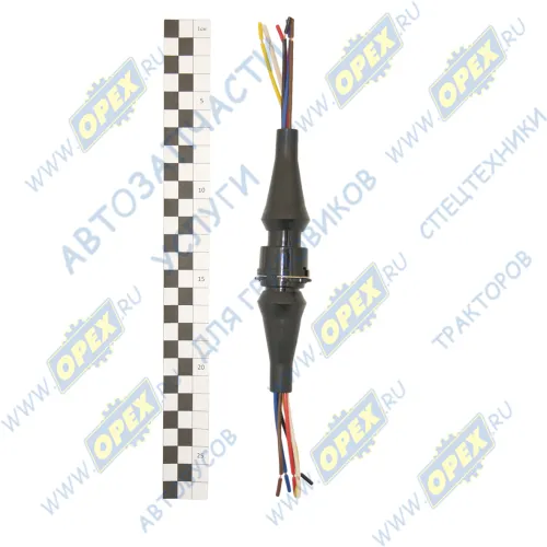 СЦАЗ-2-6(В+Р)СБ6 Колодка разъема заднего фонаря с проводом (2 части мама/папа); Газель (тент.),МАЗ,КАМАЗ(герметич., в сборе с 6-ю проводами)(4474) АЭНК1