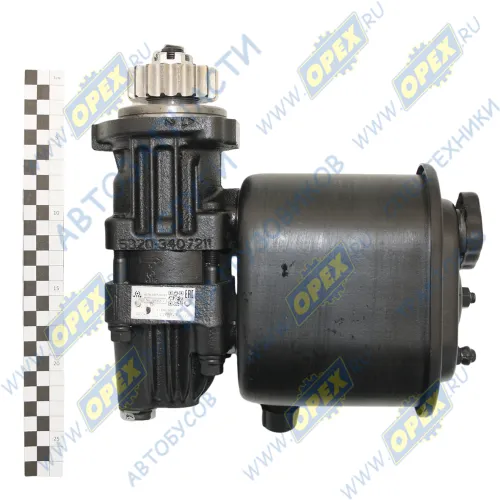 4310-3407200-01 Насос гидроусилителя (ГУРа) КАМАЗ в сборе с бачком и шестерней отвод М24 KAMAZ 4310 1979-/ LIAZ 5256 БАГУ3