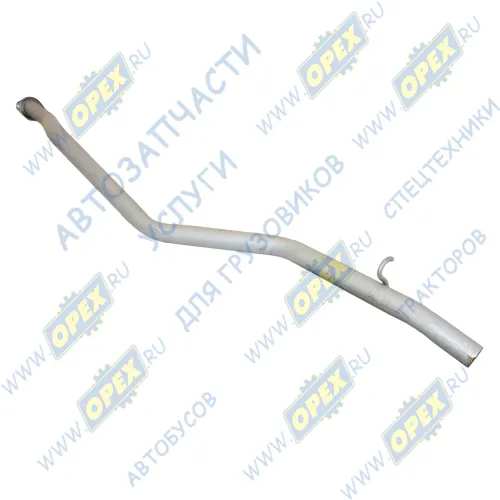 3221-1203170-30 Труба выхлопная ГАЗ-2705,3221,Газель (дв.ЗМЗ-40524,УМЗ-4216,Крайслер)Евро-3, ф65 L=2270; 1 ромбич.фланец 2отв.ф9 с крючком, кривая, БАКСАН