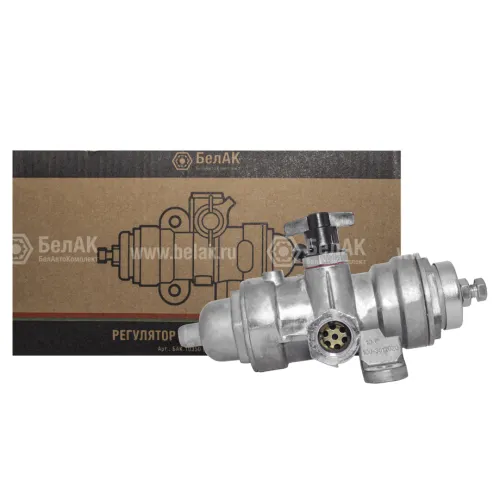 БАК.10350 Регулятор давления воздуха РДВ КамАЗ,МАЗ,УРАЛ,ЗиЛ,КрАЗ,ЛиАЗ (3выхода М16х1,5/М22х1,5/М22х1,5 креп 1отв с краном) БелАК1