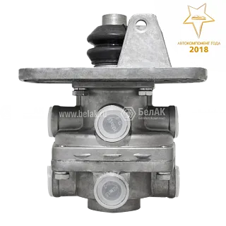 БАК.13511 Кран тормозной 2-х секционный подпедальный (без педали); (ГТК Н/О) МАЗ,КамАЗ ЕВРО (8 отверст.М22х1,5/7отверст.ф10) БелАК
