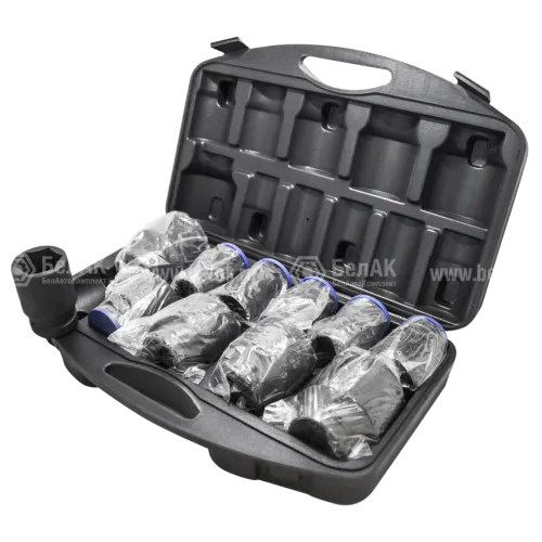 БАК.00105 Набор головок торцевых 1" ударных (для гайковёрта); 6-ти гран, 27-60мм, 11пр. БелАК