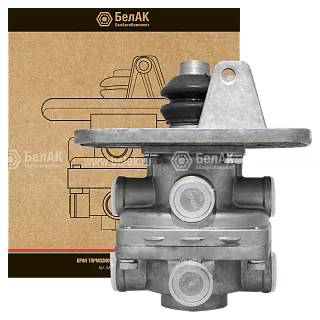 БАК.13511 Кран тормозной 2-х секционный подпедальный (без педали); (ГТК Н/О) МАЗ,КамАЗ ЕВРО (8 отверст.М22х1,5/7отверст.ф10) БелАК2