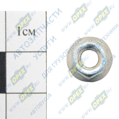 1/38318/01 Гайка ГОСТ-8918 М5х1 h=4 К=8/9 с зубчатым буртиком БелЗАН1