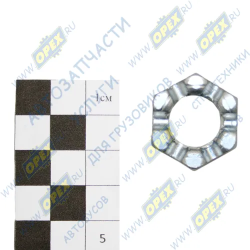 853536-009 Гайка ГОСТ-5918 М16х1,5; h=12 К=24 (коронч.) левая резьба БелЗАН1