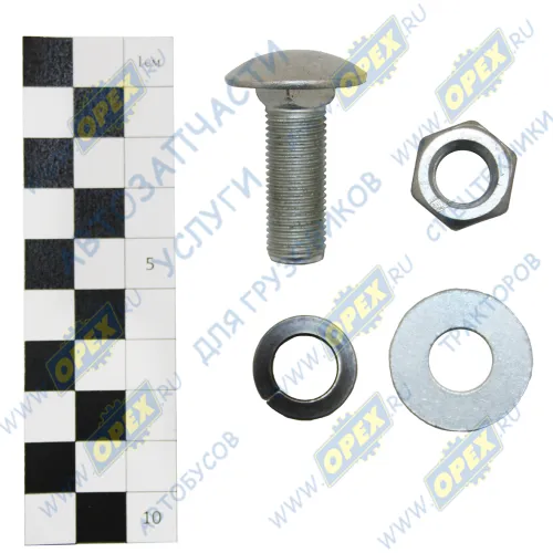853020 Болт ГОСТ-7802 М12х30х1,25 Р=28; (полукруг. шляп., квадрат. подгол.) креп. бампера КамАЗ БелЗАН1