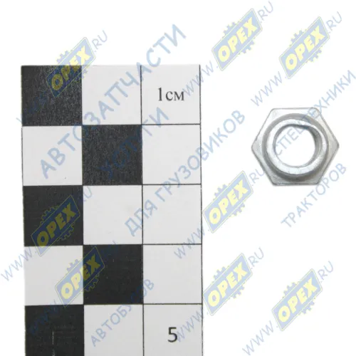 251645 Гайка DIN7967 М8х1,25 h=9 К=12/13 самоконтрящаяся с буртиком БелЗАН1