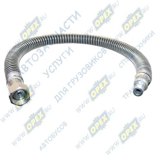 6422-3506094 Шланг тормозной L=600 ф18 Г=М20+К24/Ш=М14+К14 МАЗ; с пружиной воздушный к задней камере в сборе БЕЛОГ