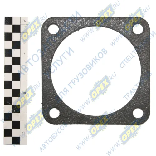 534008-1203027 Прокладка приемной трубы (квадратная)133х133; фвнутр=110; 4отв.ф12 БЕЛОГ