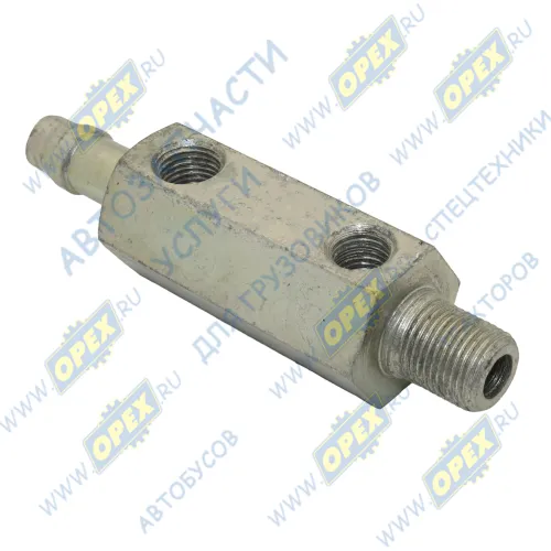 225-3829001 Фитинг (штуцер) прямой; под шланг ф14/ Рнаруж=М16х1,5 2вн.отв.М10х1,5/М12х1,5 с/и БЗТДИА2