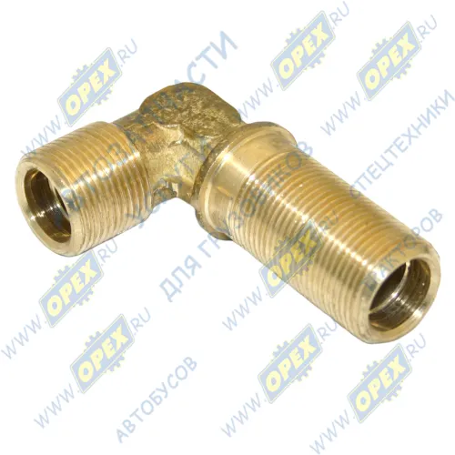 379755-01 Фитинг (угольник); Рнаруж=М22х1,5/М22х1,5; L=46х73 шланга нагнетательного компрессора ВИПРА