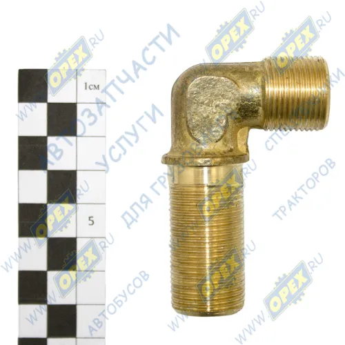 379755-01 Фитинг (угольник); Рнаруж=М22х1,5/М22х1,5; L=46х73 шланга нагнетательного компрессора ВИПРА1