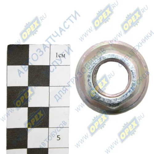 3302-3101034 Гайка С/И M18x1,5 h=24 К=27 с упорной шайбой колесная ГАЗ.ЗИЛ BPW (1970-2020), MAN Bus (1970-2020), MB Accelo (2003-2020); h=24 К=27 (фланцевая) с шайбой крепл. колеса ГАЗ.ЗИЛ ГАЗ1