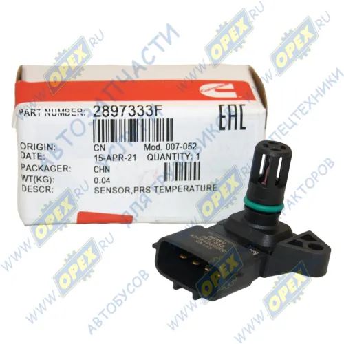 .2897333F Датчик температуры 4 плоских штеккера к Камаз,ГАЗ-33106,Валдай (дв.Cummins 3,8 ,ISBe 185,210,270,285Е)(4903286,5wk96801) ГАЗ