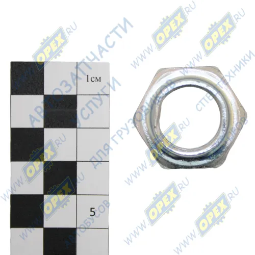 853528 Гайка DIN7967 М20х1,5 h=16 К=30 (самостопор.)(на фаркоп) (с буртиком) ГАЗ1