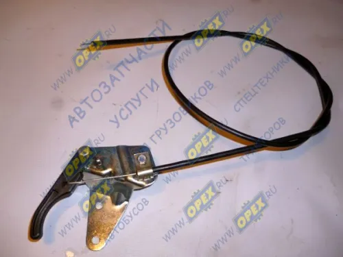 3302-8406150-10 Трос ф6 L=1800 в оплетке с кроншейном и рычагом капота ГАЗ-3302 (1538х0х0) ГАЗ