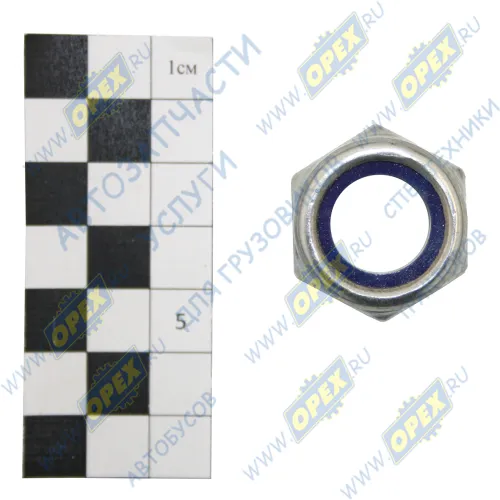 292218-51 Гайка DIN985 М18х2,5 нейлоновым кольцом; (DIN 985 8-A3L) болта переднего амортизатора ГАЗон Некст с нейлон.кольцом ГАЗ1