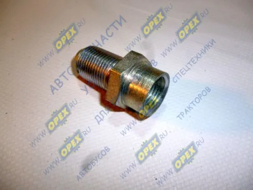 33104-3408050 Фитинг Штуцер Рнаруж=М18х1,5/Рвнутр=М16х1,5 К=24 L=45 трубки нагнетательной ГУР ГАЗ-3309,33104,Валдай ГАЗ