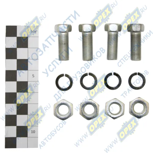 2217-2200800 Болт ГОСТ-7798 М10х25х1 Р=18 К=14; (4шт комплект) в сборе с гайкой и гровером ГАЗ1