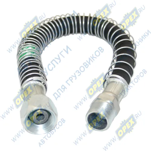 515Б-3506210-01 Шланг тормозной L=345 Г=М22+К27/Ш=М22+К24 (в пружине) МАЗ к компрессору Гарант-Авто