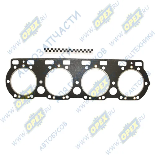 238-1003210-В2 Прокладка (м/асбест) С/Ф; 230х825; 4отв.под гильзу ф150, ГБЦ стар.обр.; С/О квадр.отв. (без герметика) ГБЦ