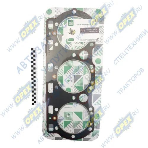 236-1003210 Прокладка (м/асбест) С/Ф; 230х625; 3отв.под гильзу ф150, ГБЦ стар.обр.; (с герметиком) ГБЦ