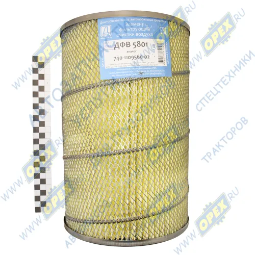 ДФВ 5801 Воздушный фильтр (элемент) ЭФВ основной ф255, Н=390 Камаз,МАЗ,КРАЗ,Урал (дв.Камаз-740) ДЗАФ1