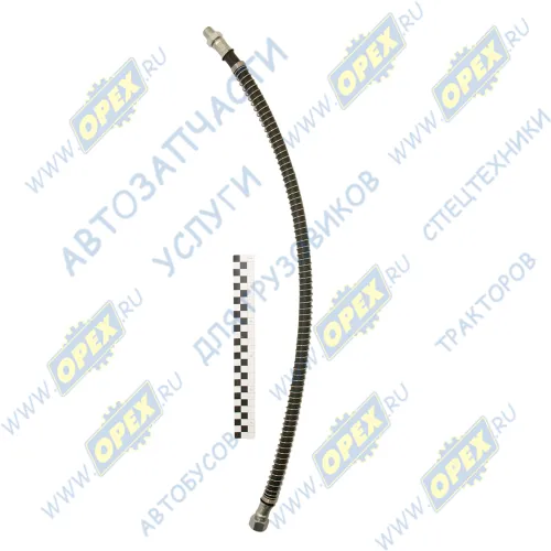 4310-3506060-10 Шланг тормоз. ф17 L=650-710 Г=М20+К24/Ш=М16+К22 в пружине передний; 710мм ДЗТА1