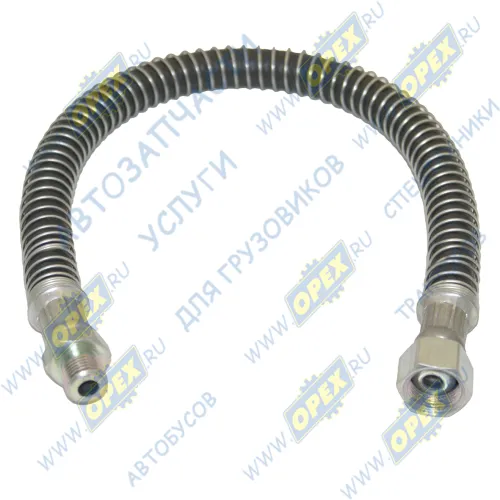 33104-3506025-10 Шланг тормозной ф17 L=540 Г=М20+К24/Ш=М16+К22 в броне передний ГАЗ-33104,33106,Валдай,Газон Некст ДЗТА