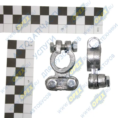 Клемма_К2 (под зажим) Клемма АКБ (комплект 2шт) под зажим; свинец, L=58х29 h=18 под клемму ф16 К-2 ДонАвтоПрибор1