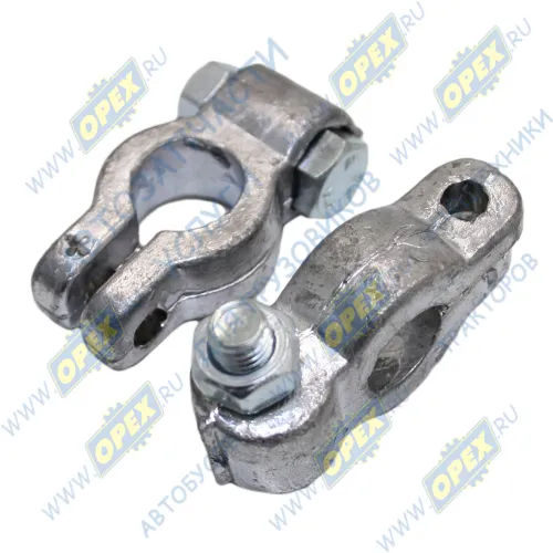 Клемма_К1 (под болт) Клемма АКБ (комплект 2шт) под болт; d=8, свинец ДонАвтоПрибор1