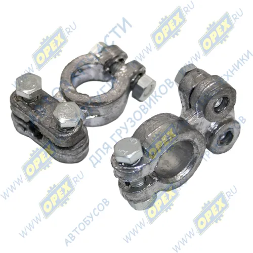 Клемма_К2 (под зажим) Клемма АКБ (комплект 2шт) под зажим; свинец, L=58х29 h=18 под клемму ф16 К-2 ДонАвтоПрибор