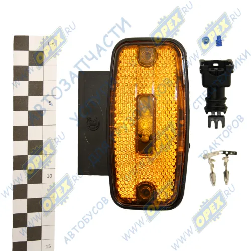 ГФ 1-25 К Фонарь габаритный оранжевый светодиод 12/24в (колодка плоская 2 клеммы АМР) крепеж шпильки; с кронштейном Евросвет1