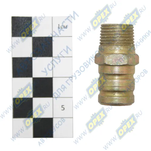 140-8104076 Фитинг (штуцер) прямой; под шланг ф18/ Рнаруж=М16х1,5; К=19 L=38 ЗИЛ ЗИЛ1