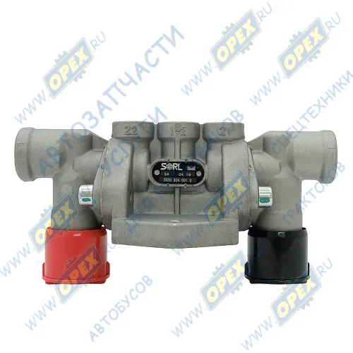 35205040010 Клапан растормаживания М16х1.5; черный+красный (сдвоенный) DAF LCV (1970-2020), KRONE (1970-2020), K?GEL (1970-2020), SCANIA LCV (1970-2020); 1738494 КАМАЗ-УВК3