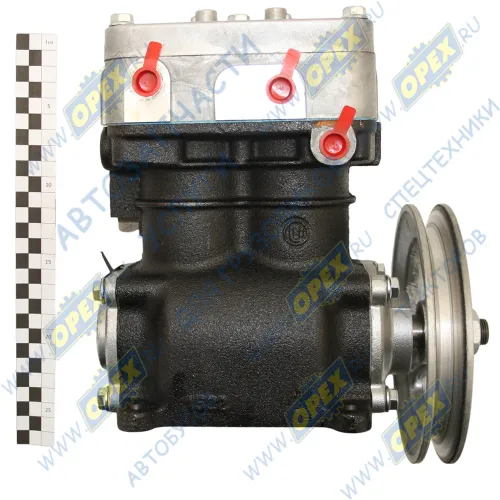 АМ.3509012-161 Компрессор 2-х цилиндровый МАЗ, КрАЗ, УРАЛ, МЗКТ дв.ЯМЗ-7511; со шкивом (320 л/мин.) 172мм КАМАЗ-УВК2