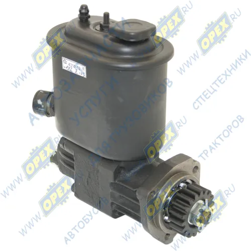 4310-3407200-12 Насос гидроусилителя (ГУРа) КАМАЗ в сборе с бачком и шестерней отвод М26 KAMAZ 4310 53212 [KamAZ-740.10 / KamAZ-740.20]; (ЕлецГидроПривод) КАМАЗ-УВК