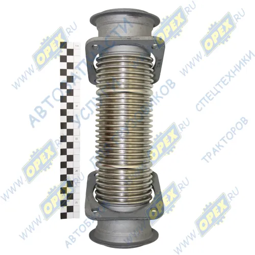 54115-1203012-01 Рукав глушителя (металлорукав) L=360 ф80 2 квадр.фланца по 4отв. ф10 Евро-2,3 КАМАЗ-УВК1